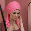 Solid Color Ruffle Slouchy Hat Soft Women Elastic Hair Bonnet Night Sleeping Cap Braids Long Curly Hair Wrap Skull Cap