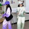 Spring Autumn Girls Kids Tracksuit Children Set Cloth Loose Gradient Sweatshirt Hooded + Wide Leg Pant Suit Teens 4 8 10 12 Year