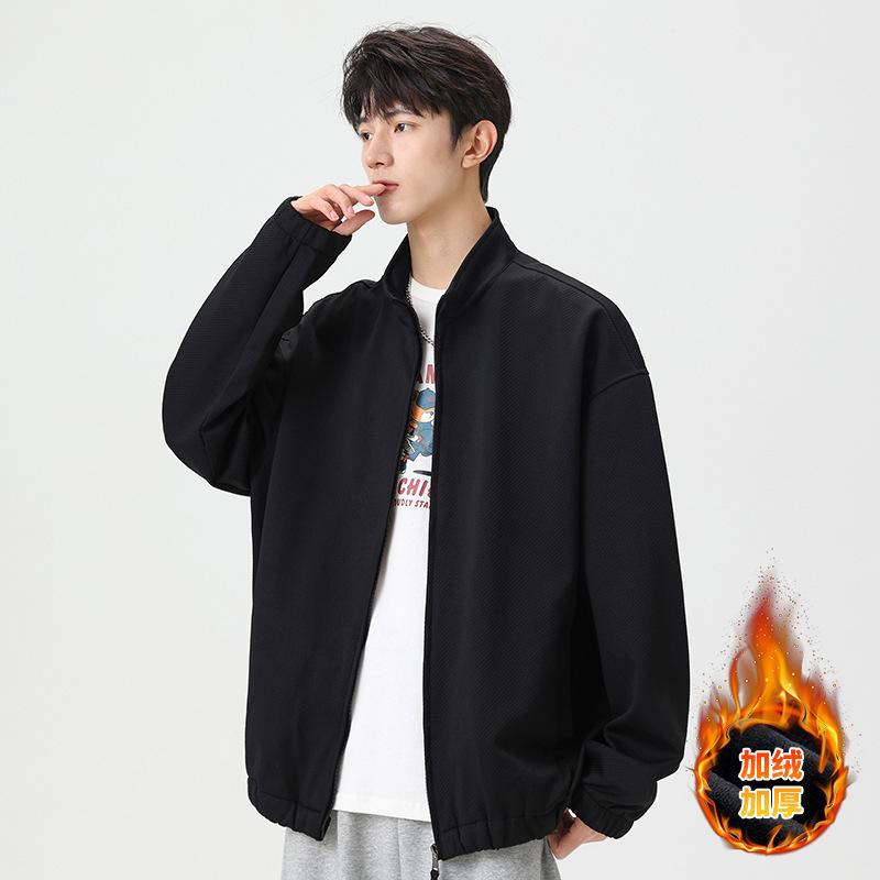 

Мужские осенне-зимние новые куртки, мужские кардиганы, американские воротники-стойки, флисовые теплые топы, повседневные и универсальные куртки M