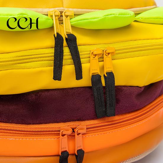 Creative Cheeseburger Bag Hamburger Backpack with Adjustable Straps Realistic 3D Design Funny Food Accessory Large Capacity Spacious Compartments