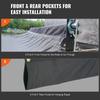 Dump Truck Mesh Tarp, 6 x 14 ft, PVC Coated Black Heavy Duty Cover with 5.5" 18oz Double Pocket, Brass Grommets, Reinforced Double Needle Stitch