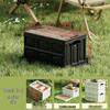Floral Outdoor Folding Camping Storage Box with Wooden Lid