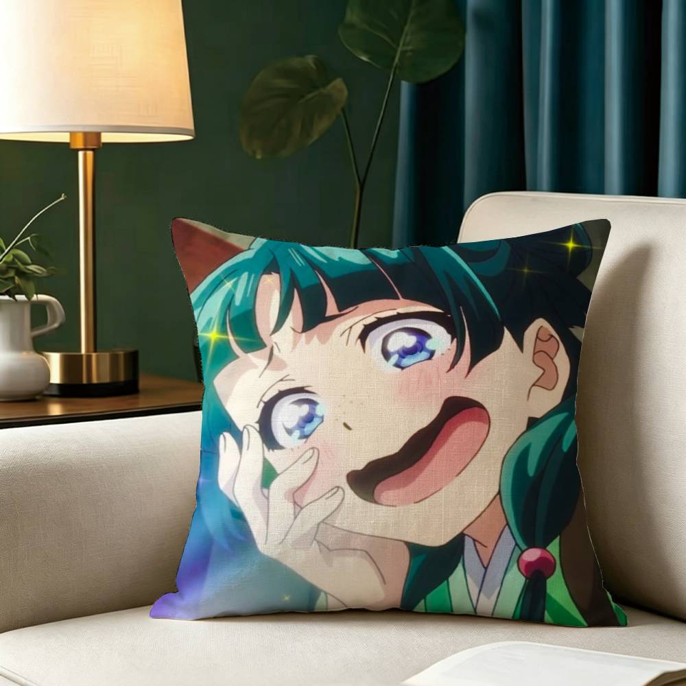 The Apothecary Diaries Maomao Square Double-Sided printed Pillow Case Bedroom Bedside Pillow Sofa Cushion Cover
