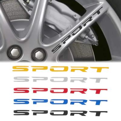 4 pièces Décalcomanie Autocollant Voiture de Sport Jantes Roues Course DIY Bandes Autocollants Décoratifs Emblème Style de Voiture Accessoires Voiture SUV Camion