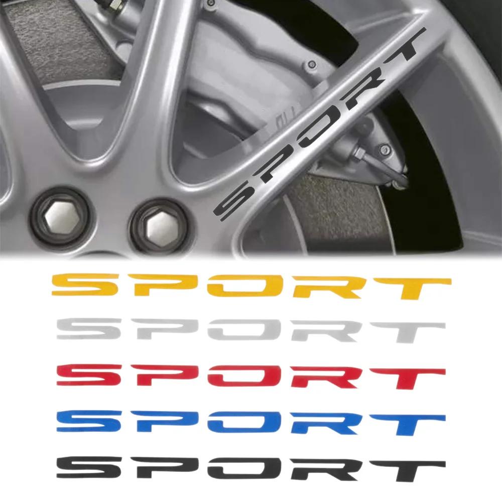 4pc SPORT Car Decal Sticker Wheels Rims Racing DIY Stripes Decorative Stickers Emblem Car Styling Car SUV Truck Accessories