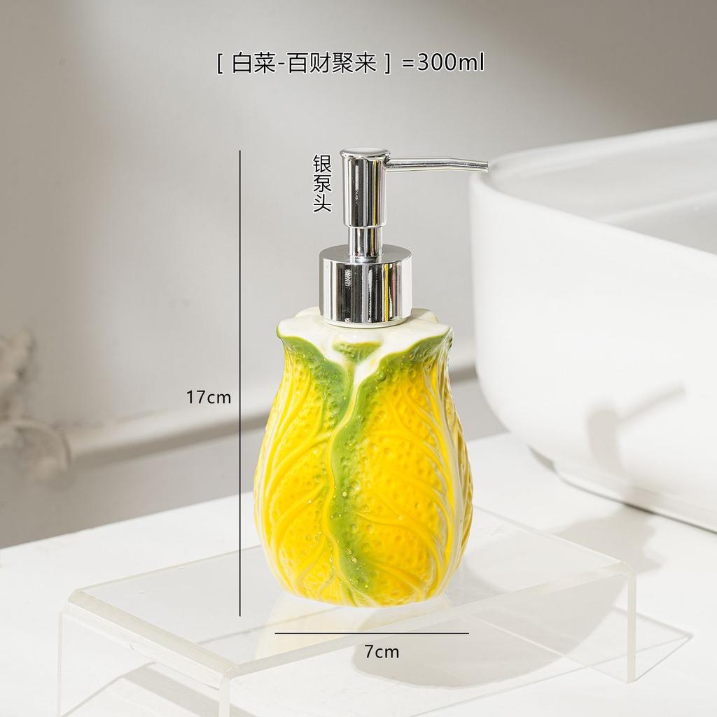 Creative Ceramic Lotion Bottle Hand Soap Hotel Bathroom Shower Gel Shampoo Dispenser Cartoon Strawberry Soap Dispenser Bathroom