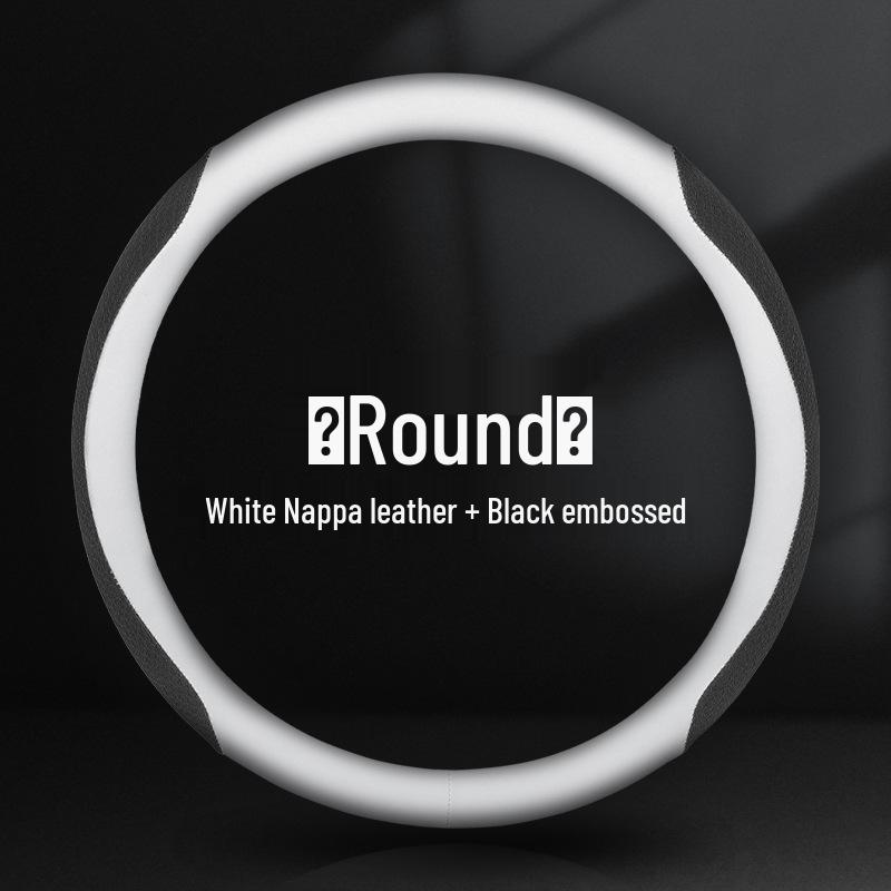 

Чехол на руль из натуральной кожи наппа с противоскользящим покрытием - Универсальный размер, Тисненый, Износостойкий, Удобный для всех сезонов 38cm Medium