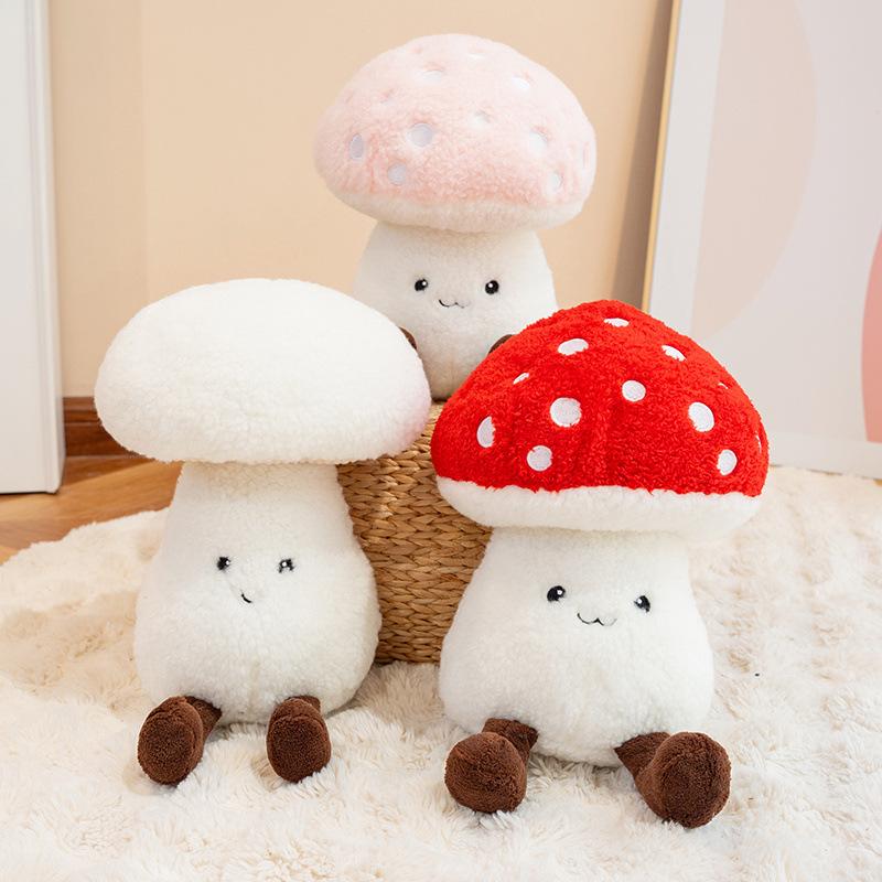 Cute Soft Red Mushroom Packaging Plush Toy Doll Small Mushroom Doll Home Pillow Girl Rag Doll