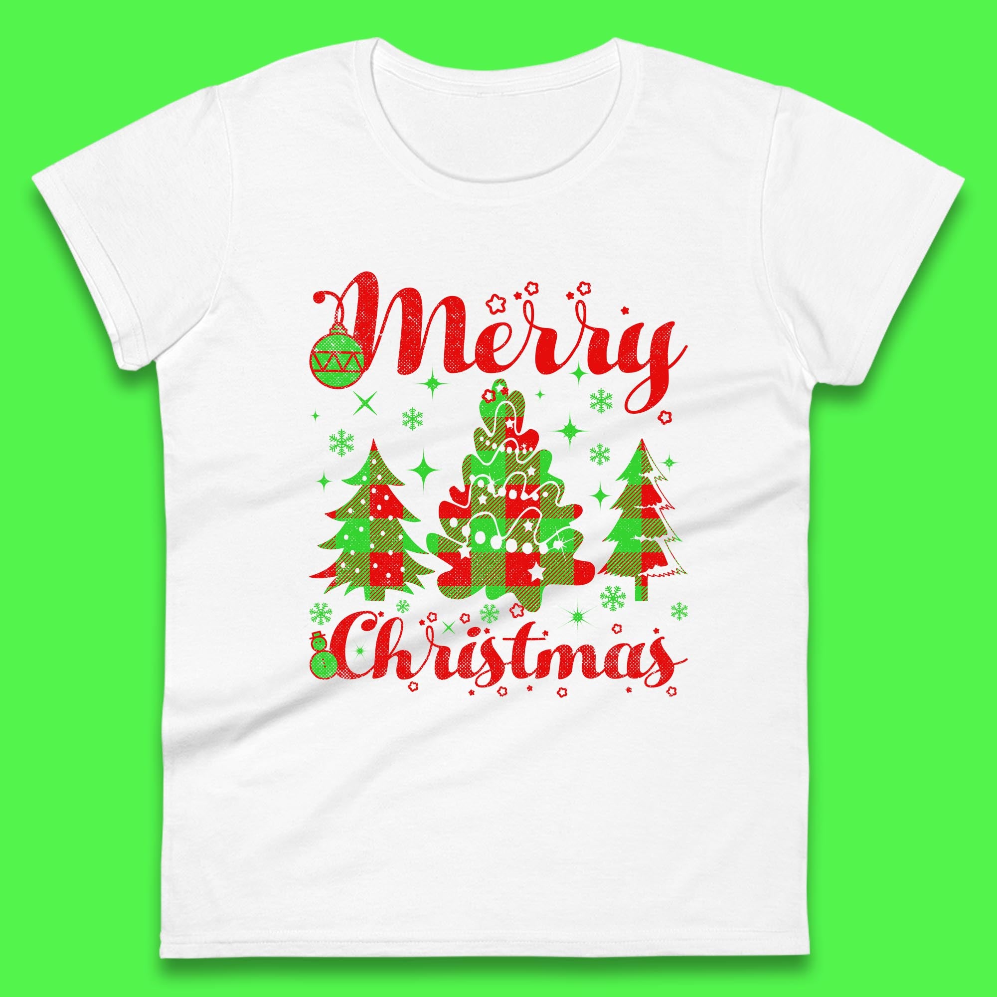 Merry Christmas Trees Womens T Shirt Mens Tops Tees Unisex Christmas Top 3XL