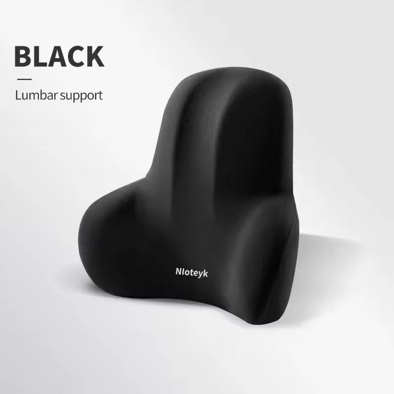 Car Headrest Seat Lumbar Support Black Neck Pillow For Car Supplies Universal Neck Pillow Waist Cushion Car Seat Car Assesories