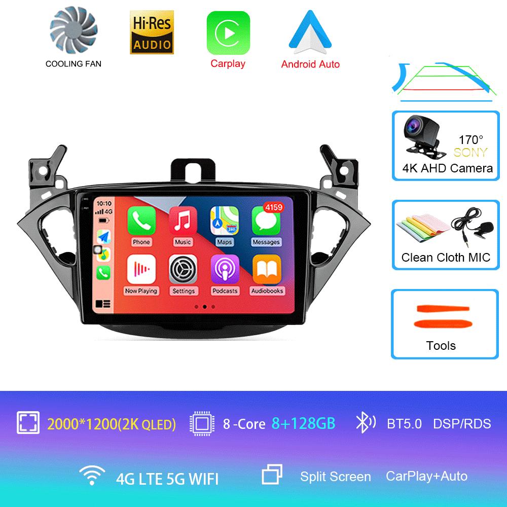 Car Radio Android 14 Carplay For Opel Corsa 2015 - 2019 or Adam 2013 -2016 Navigation GPS Multimedia Player WiFi+4G Stereo Video