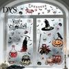 Spooky Glass Decorations 9PCS Halloween Static Window Stickers, Gothic Silhouette Decals, Reusable Customizable Horror Scene Layouts Waterproof