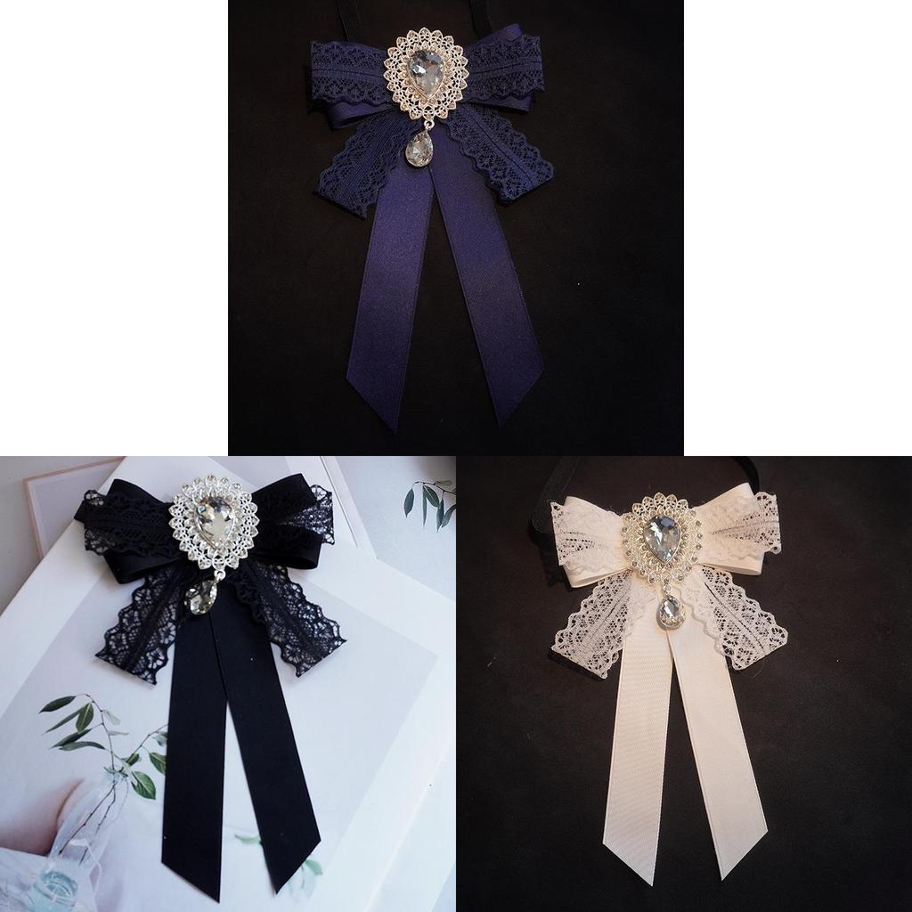 Korean Style Lace Ribbon Necklace Brooch With Classic Butterfly Design For Formal Attire