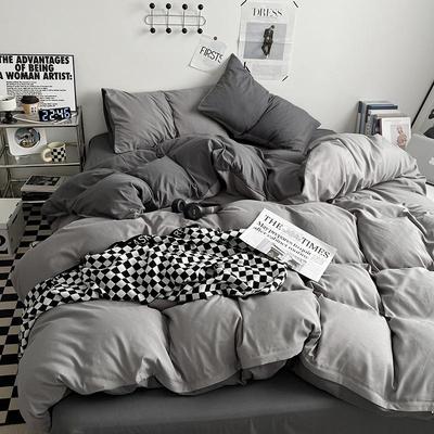 Japanese Solid Color Bedding Set for Dorms - Includes Duvet Cover, Bed Sheet, and Pillowcase