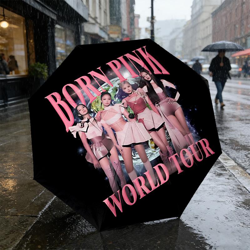 Born Pink Tour 8 Ribs 3Fold Black Glue Uv Protection Umbrella Sun Protection Rainproof Compact Folding Umbrella For Travel Daily Use C923776