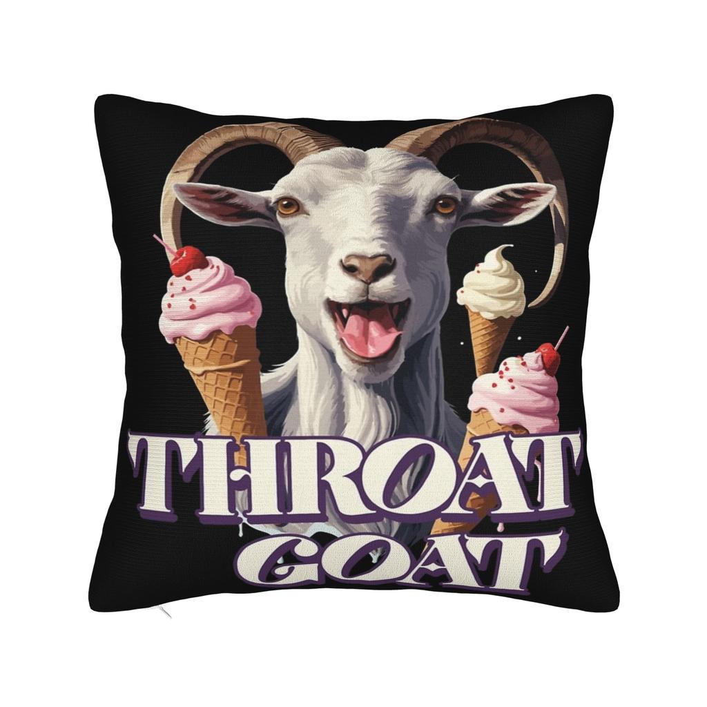 Throat Goat Funny Adult Humor Pillowcase Merch Printed Cushion Cover Decoration Pillow Case Cover Home Multi-Size