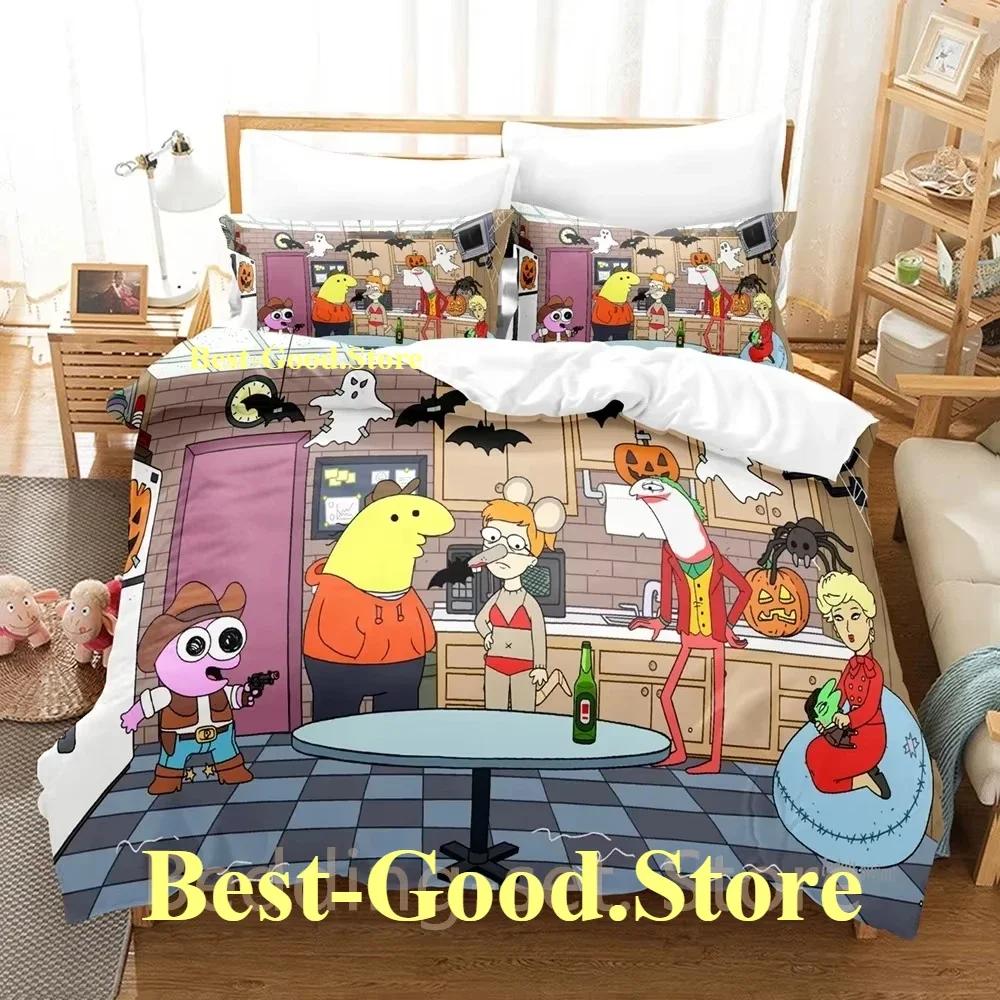 Smiling Friends Bedding Set Single Twin Printed Bed Set With Pillowcase Bed Duvet Cover Single Double Queen Super King Size
