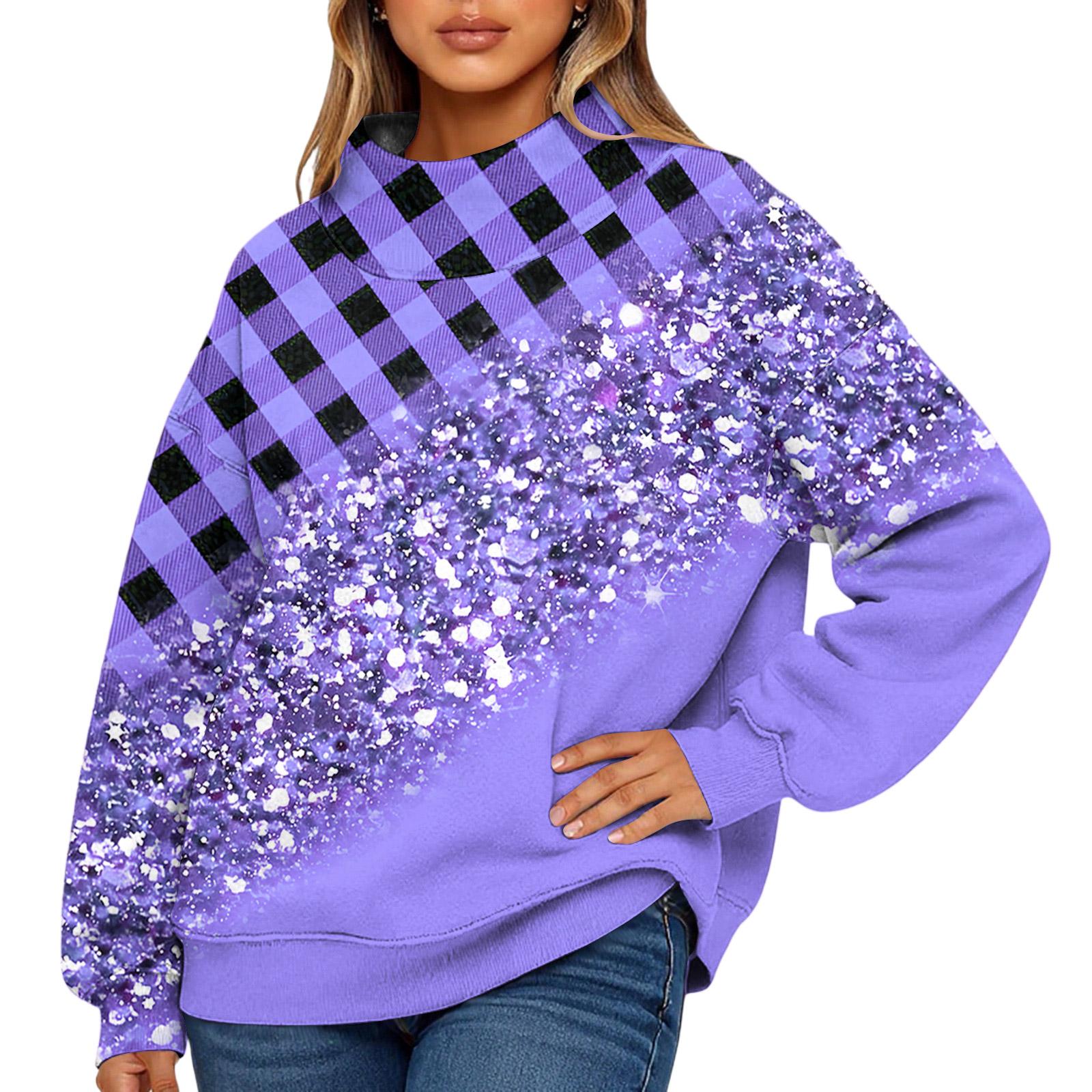 

Женский модный свитшот с длинными рукавами и высоким воротом с принтом M