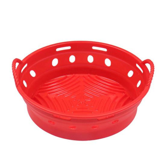 

Foldable Round/Square Air Fryer Liner Basket 8.5 Inch Air Fryer Silicone Pot Reusable Baking Tray Accessories for 3.6-6.8 QT Oven Microwave Circle червоний