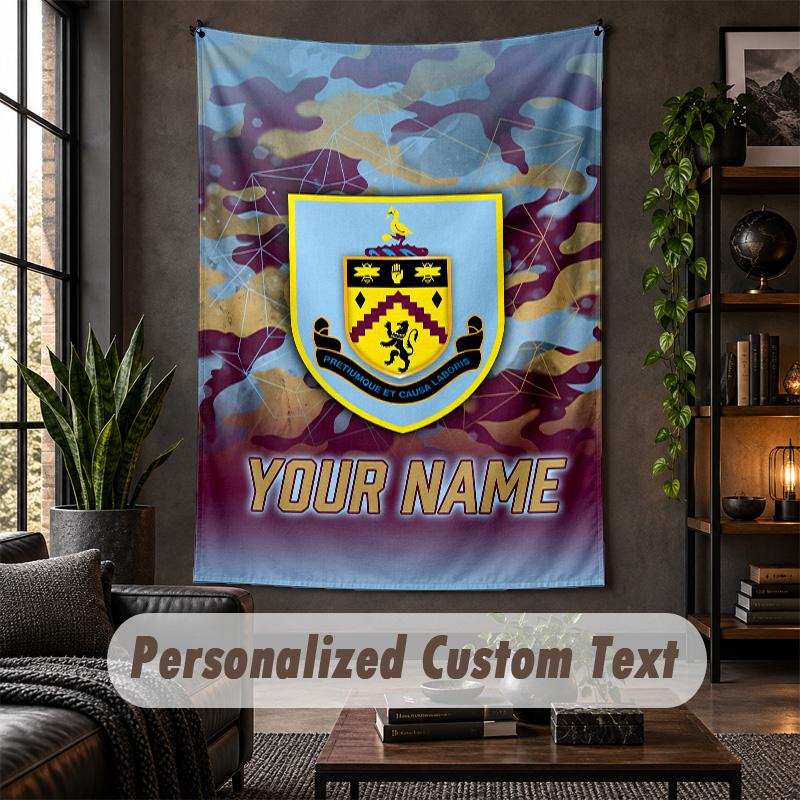 Wall Tapestry Burnley Football Print Custom Name Text Wall Hanging Home Decor