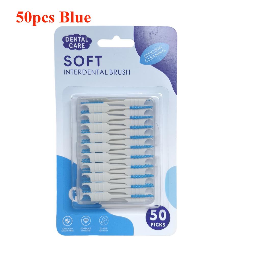 40~150Pcs Silicone Interdental Brush Disposable Dental Floss Picks Cleaning Between Teeth Soft Hilo Dental Brace Brush Toothpick