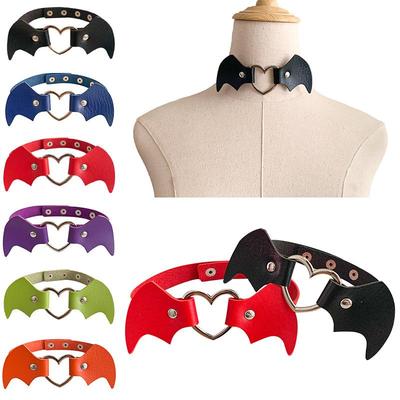 Punk Heart Bat Leather Choker Necklace - Trendy Halloween & Christmas Neckband