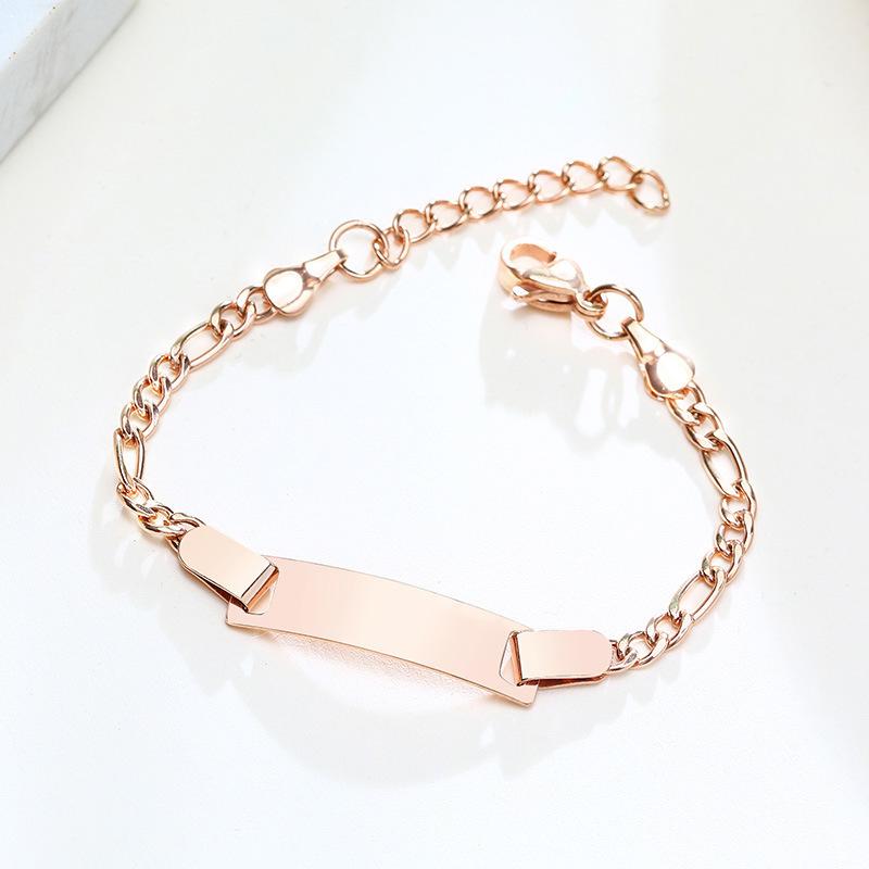 Titanium Steel 12+3cm Children Custom Engravable Statement Blank Bar Stainless Steel Adjustable Kids Bracelet Jewelry