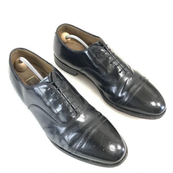 Vintage Johnston & Murphy Glass Leather Cap-Toe Dress Shoes Men’s 10.5EEE Black(USED)