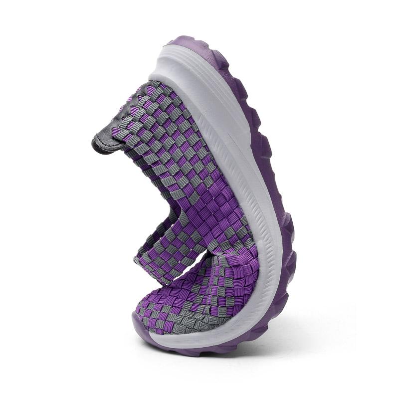 Summer Mary Janes Women Sandals Beach Lazy Shoes Purple Pink Grey Casual Weave Soft Slip on Walking Color Sandals Large Size
