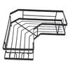Corner Shower Shelf Wall Mounted Bathroom Organizer with Adhesive Hooks for Kitchen Toilets Living Rooms Black Small