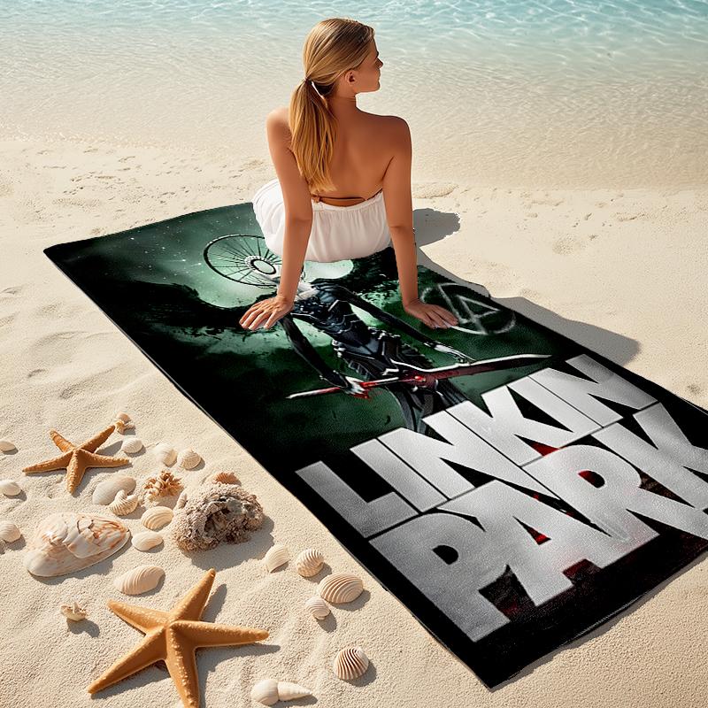1pc Linkin Park2 Beach Towel, Comfortable and Thick, and Swimming/Bath/Picnic/Camping Towel, Suitable for Seaside Beaches