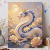 3D Pearl Painting Kit Dragon Design Frameless DIY Bead Art Canvas Leisure Handmade Craft for Bedroom Wall Decor