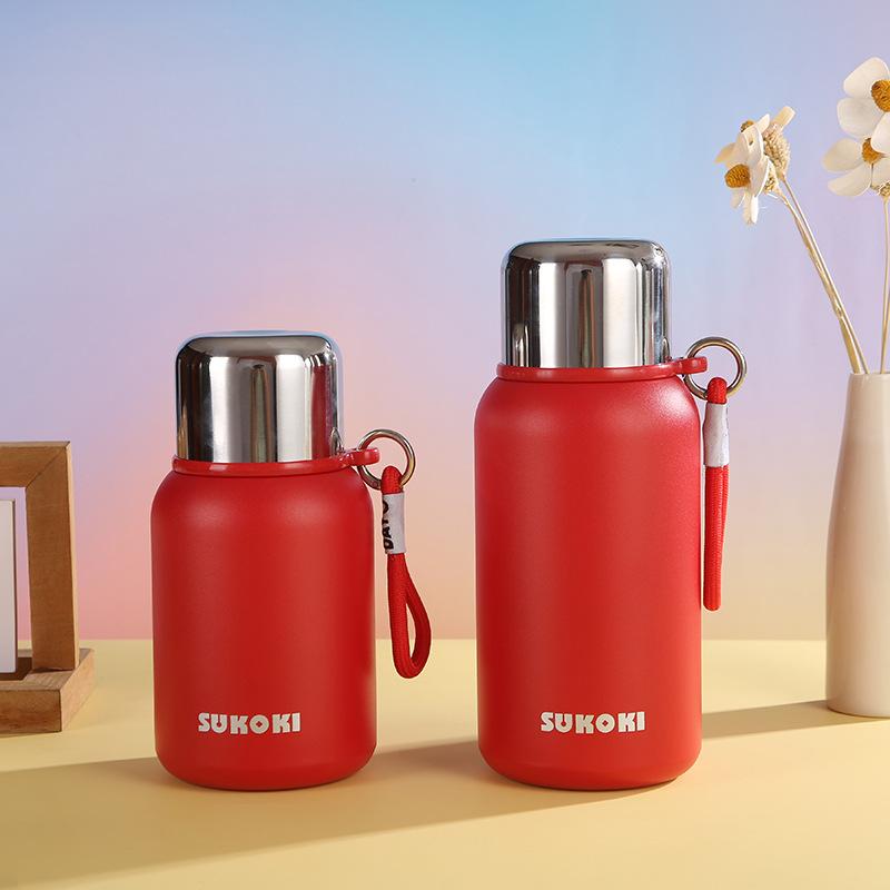 Nový nerezový kompaktní termoizolační hrnec Dvojité použití Vysoký vzhled Dámský pohár na vodu Venkovní přenosný termohrnek