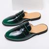Fashion New Men Half Slippers Penny Loafers Casual Charm Leather Mules Moccasins Breathable Green Black Driving Shoes