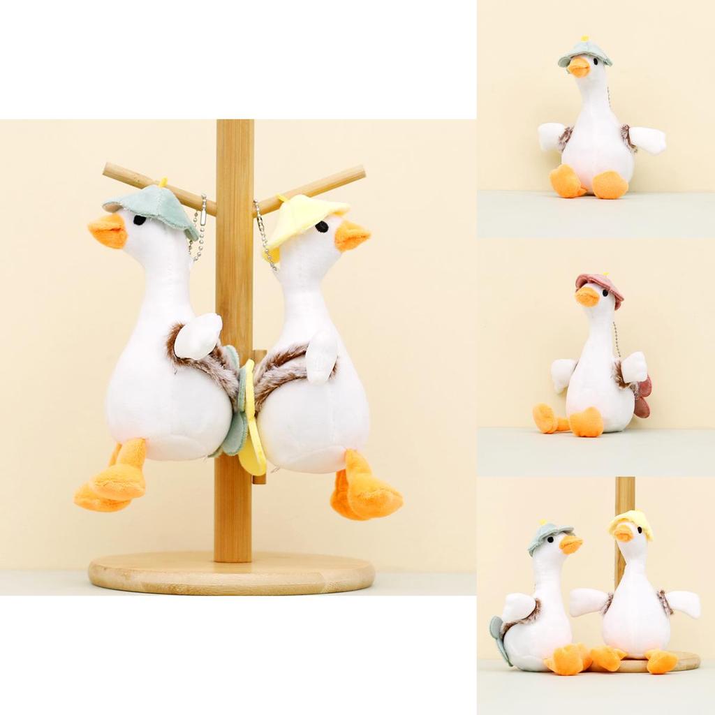 Cute White Goose Plush Toy Keychain Cartoon Duck Doll Backpack Accessory