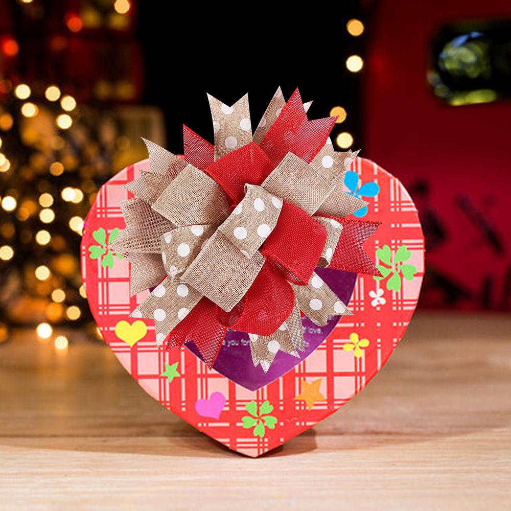 Red Bow Festive Christmas Tree Wreath Decorative Accent Gift Box For Seasonal Joy