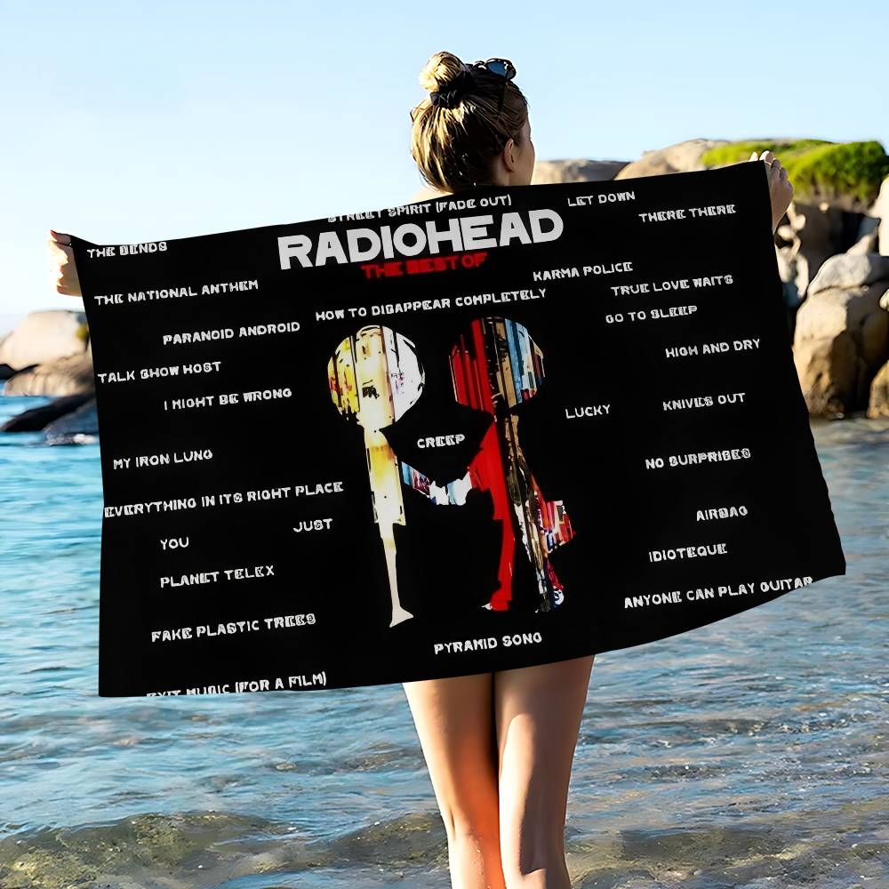 Band R-radioheadS Mikrofaserdecke Schnell trocknende Strandtücher Übergröße Druck Super saugfähige Pooltuchdecke
