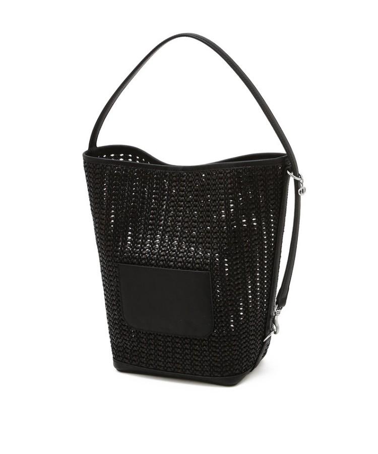 Athe Vanessabruno [Panier] Black Panier Mesh Shoulder Bag L Aaba6E841Bk