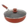 Non Stick Pan with Lid Coated Stir Fry Pan Multifunction Home Cooking Cookware Iron Composite Wood