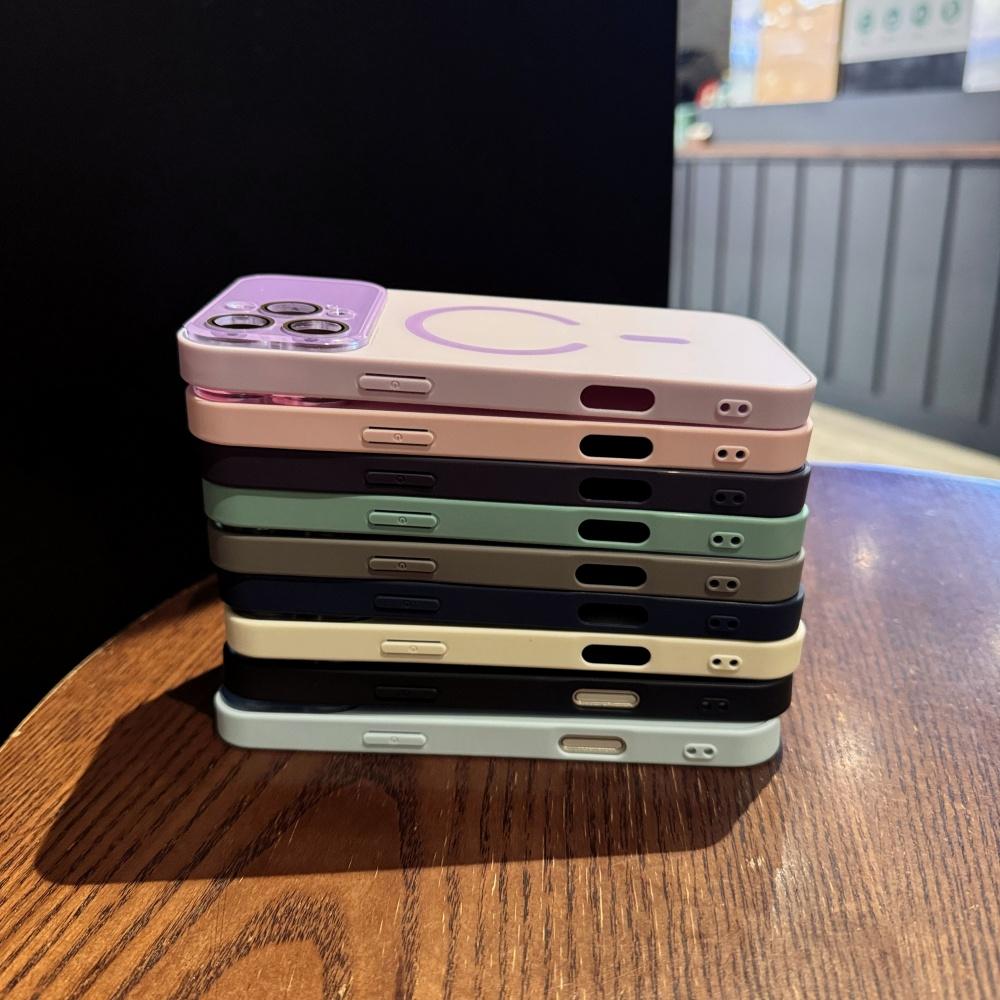 Large Window Crystal Camera Lens Case For For Iphone 17 Air 16 15 14 13 12 17 Pro Max Wireless Charge for Magsafe Candy Color Cover