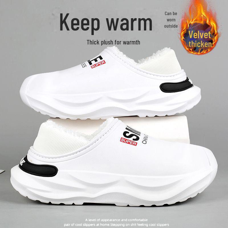 2024 Men's Waterproof Non-Slip Cotton Slippers for Winter - Warm, Large Size, Ideal for Driving and Outdoor Use