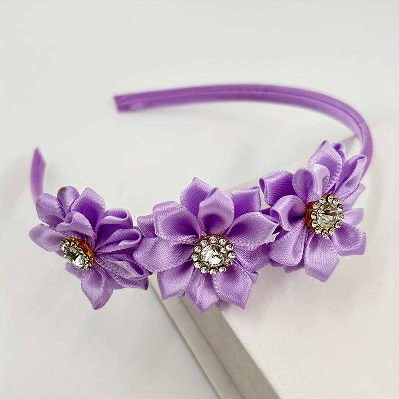 Hand Stitched Flower Rhinestone Headband Fashion Hair Accessory for Special Occasions
