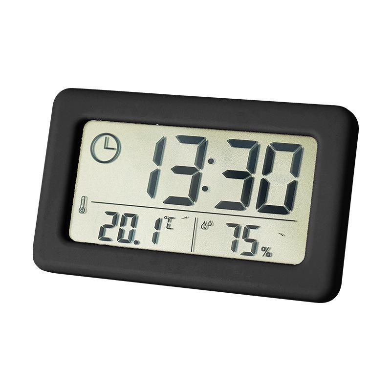 Mini Digital Clock Electronics Temperature and Humidity Portable Desktop Clock Thermometer Hygrometer 12/24H Battery Powered
