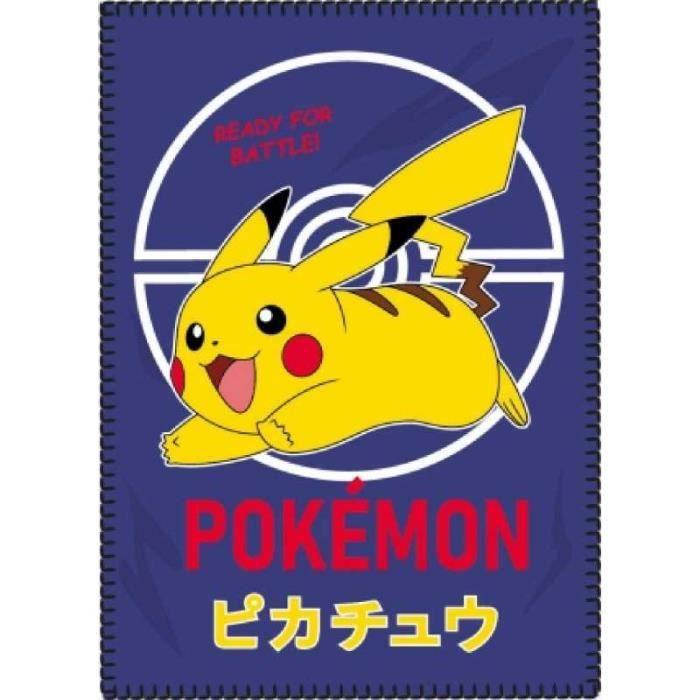 Plaid - POKEMON - PIKACHU - 140x200 Cm - 100% Polyester - Lavable À 40° - Doux Et Chaud