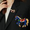 Fashion Unicorn Brooch Vintage Colorful Horse Lapel Clips Enamel Animal Corsage Sweater Scarf Coat  Jewelry Accessories