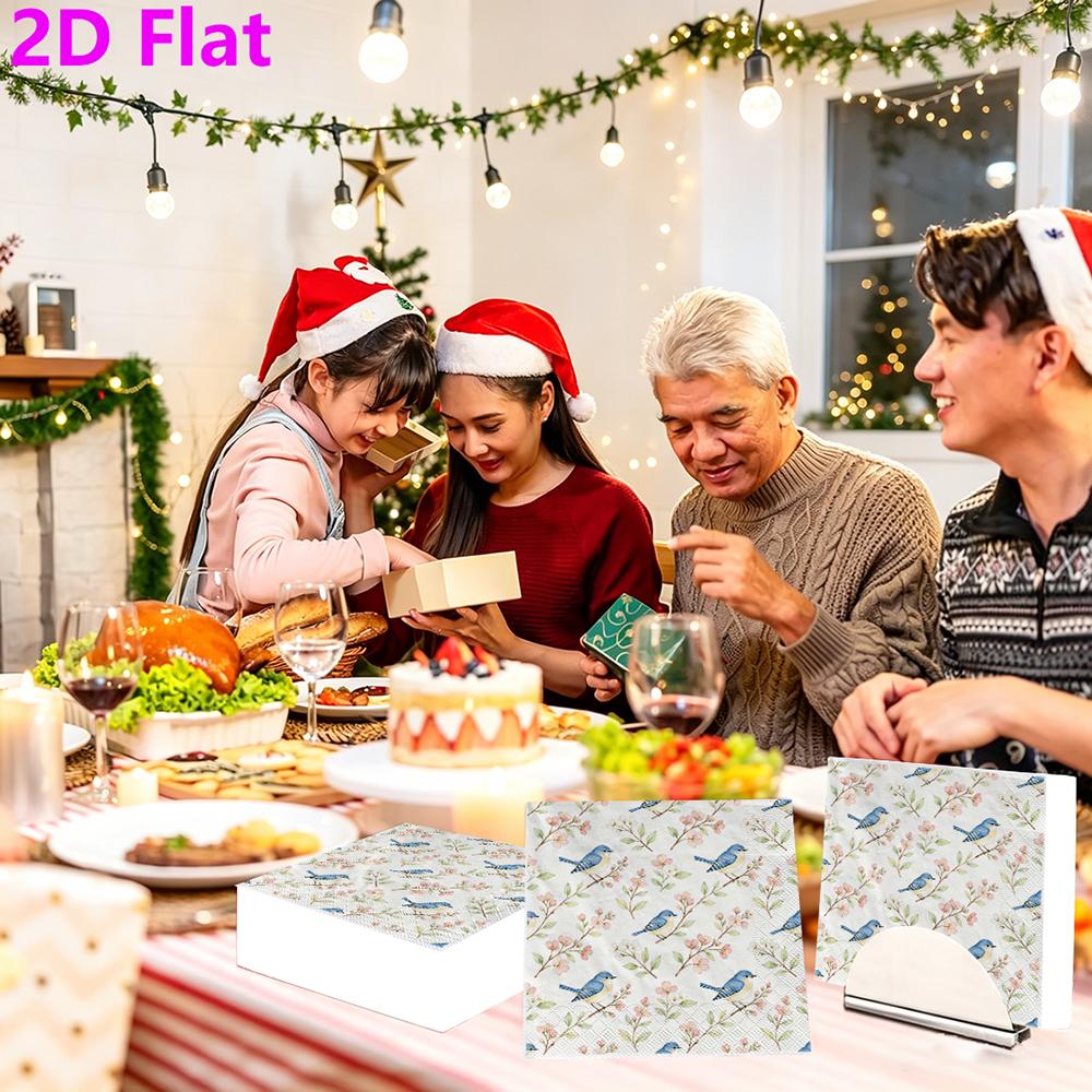 20pcs Disposable Napkins with Bird Pattern Print for Wedding,Parties,and Daily Use for Thanksgiving Fall Christmas Table Decoration