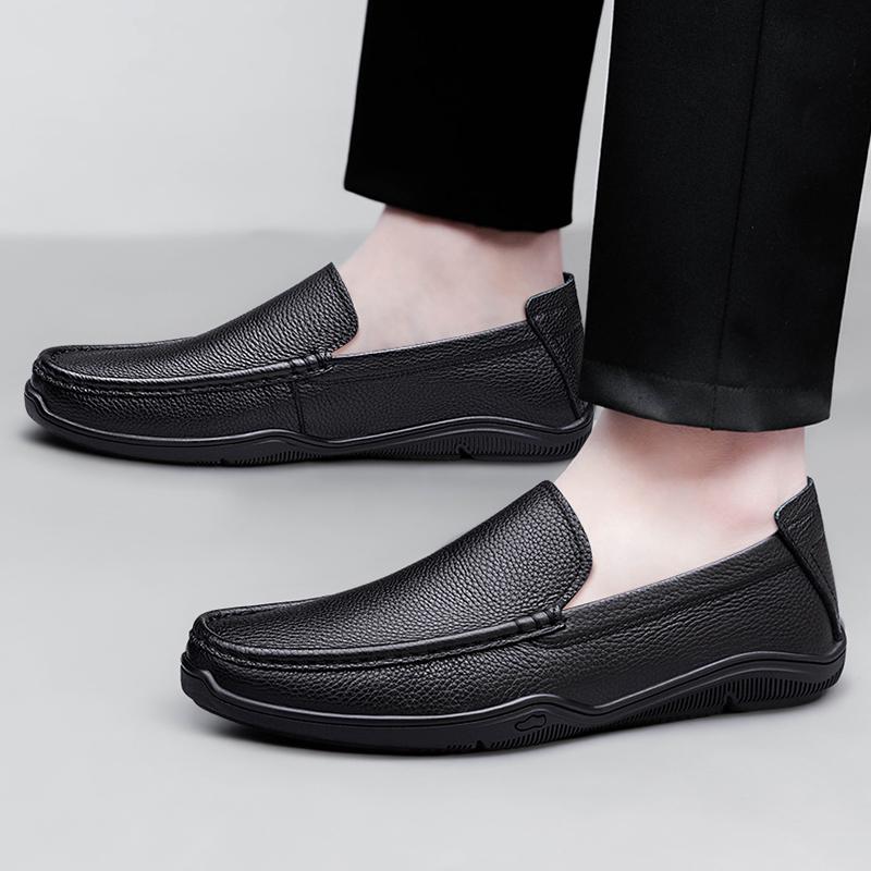 Genuine Leather luxury Penny Men's Loafers and Slip-ons Casual Shoes Man Moccasins 2026 Summer Slip-On Flats Mens Driving Shoes