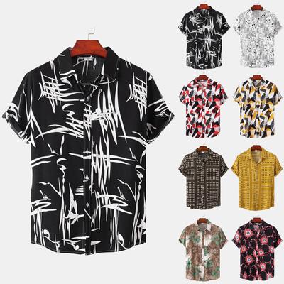 Men's Summer Vacation Casual Hawaiian Style Short Sleeve Printed Top Breathable Comfortable Beach Shirt