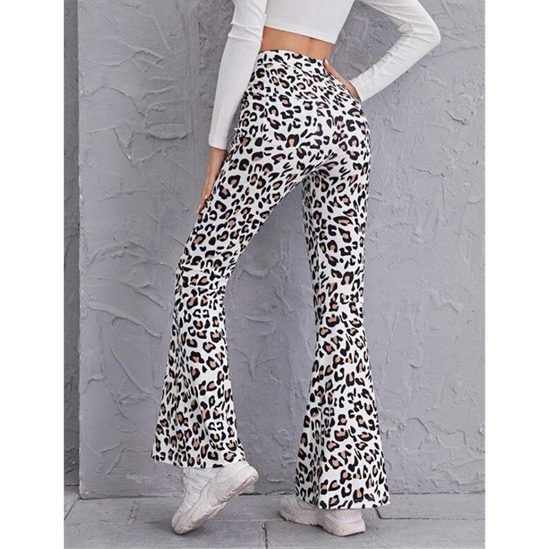 Sexy leopardí potisk hip liftingové kalhoty s vysokým pasem Dámská móda Legíny na jógu Slim Fit Dámské ležérní kalhoty s vysokým pasem Sportovní běžecké kalhoty 25167