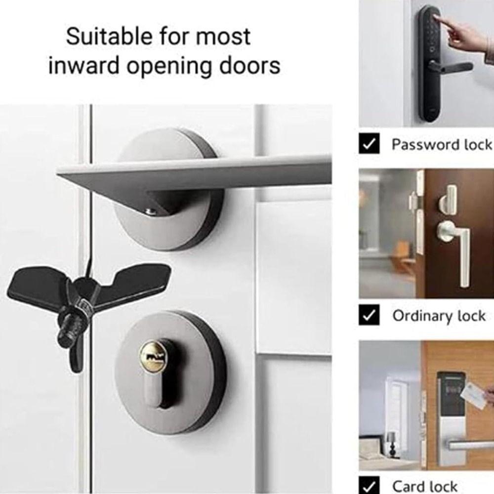 Adjustable Travel Door Lock Stainless Steel Butterfly Door Stopper Door Stopper for Travel Hotel